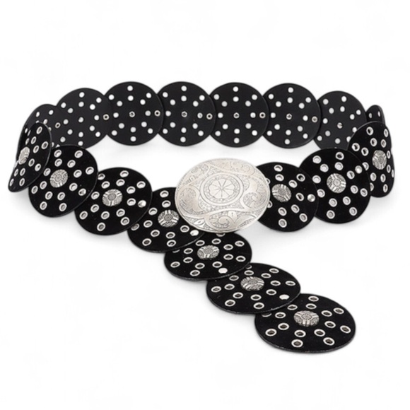 Vegan Leather Western Concho Statement Belt - Picture 6 of 7